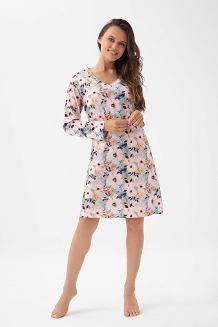 Koszula damska LUNA kod 288 różowa miętowa w kwiaty