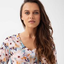 Koszula damska LUNA kod 288 różowa miętowa w kwiaty