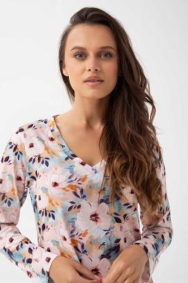 Koszula damska LUNA kod 288 różowa miętowa w kwiaty