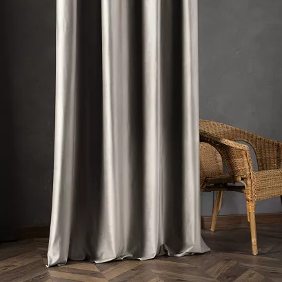 Zasłona gotowa na przelotkach BLACKOUT VELVET 140x250 szarobeżowa