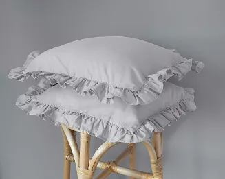 KPL POSZEWEK BAWEŁNA PURE SREBRNE 40X40  (a'2SZT) Z FALBANĄ