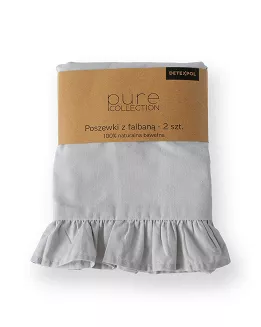 KPL POSZEWEK BAWEŁNA PURE SREBRNE 40X40  (a'2SZT) Z FALBANĄ