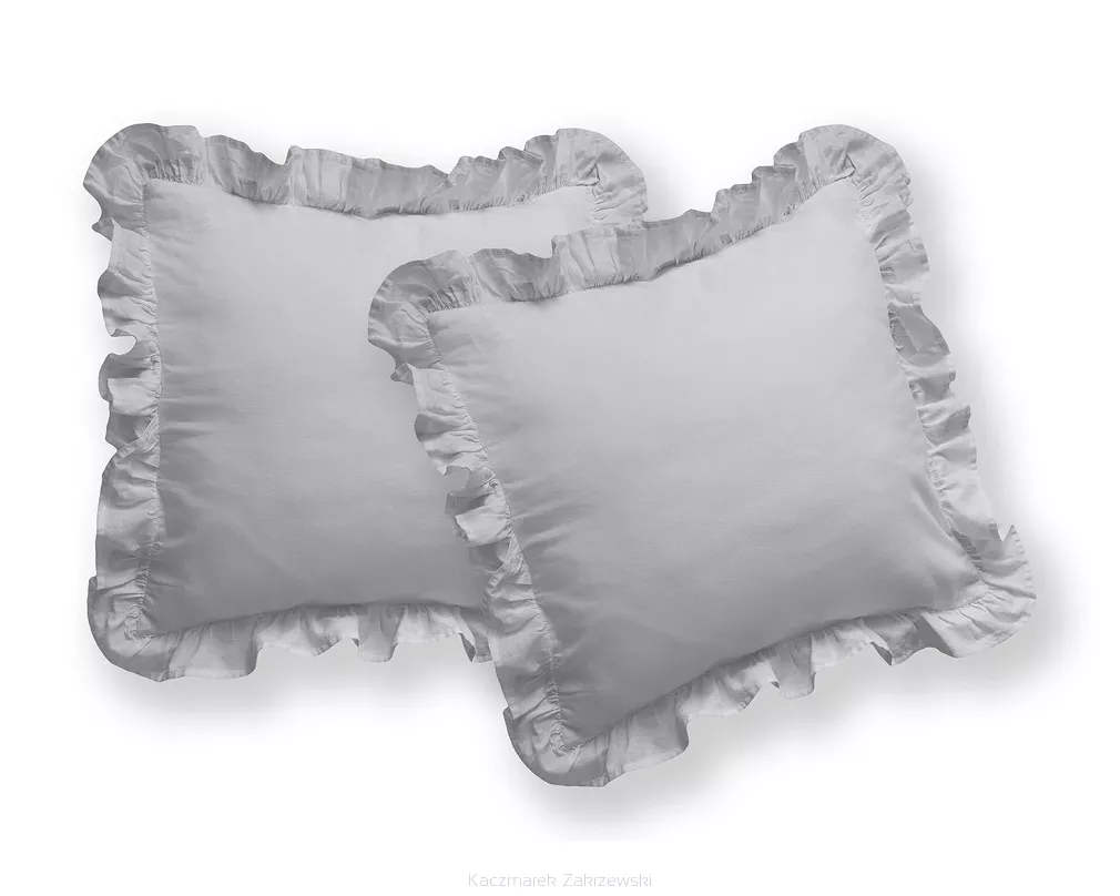KPL POSZEWEK BAWEŁNA PURE SREBRNE 40X40  (a'2SZT) Z FALBANĄ