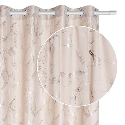 Zasłona gotowa na przelotkach MARMY 140x250 welurowa półzaciemniająca jasnobeżowa