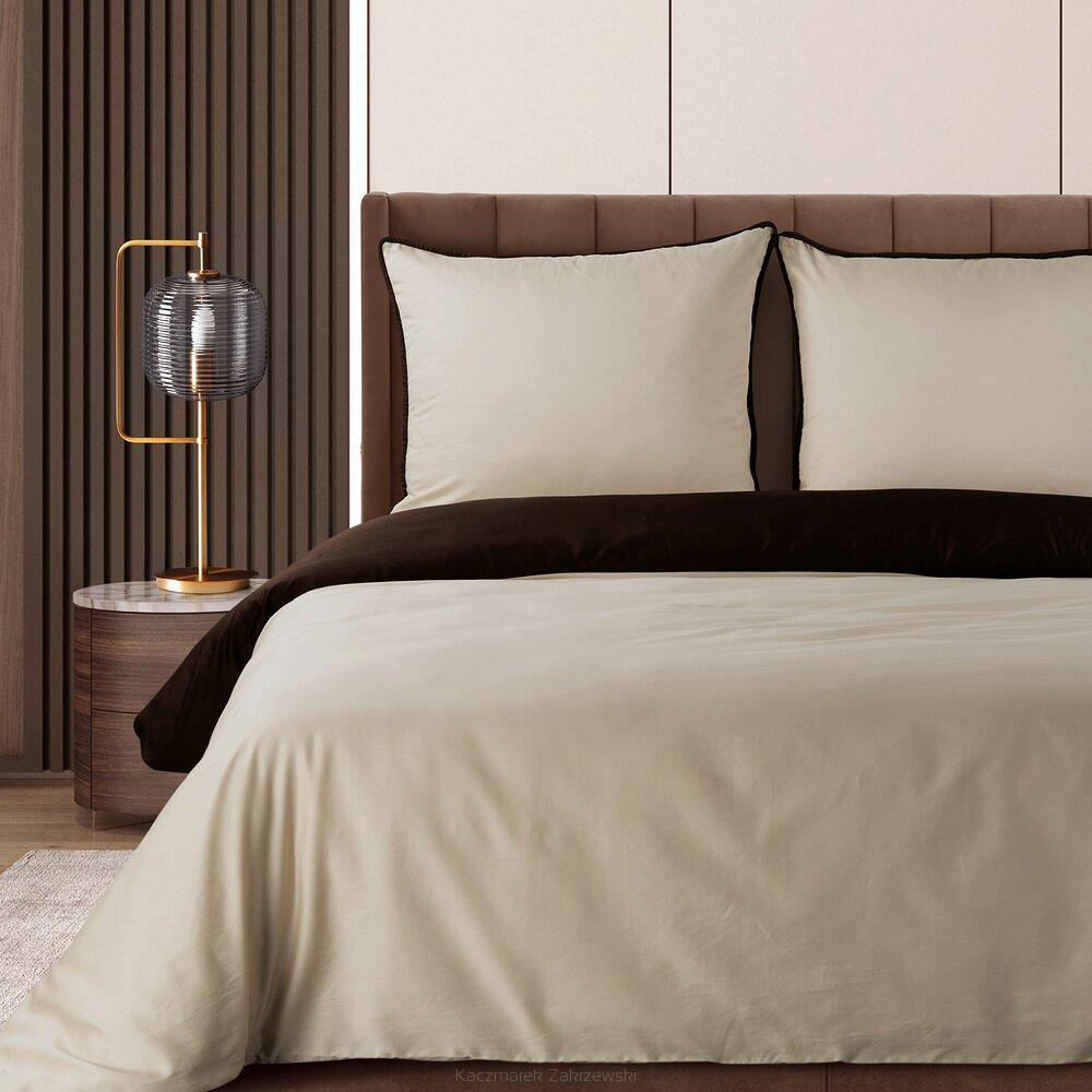 Pościel satynowa BE+BR 140x200 Eurofirany beżowy