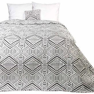 Narzuta dekoracyjna Tarik 170x210 Darymex czarno biała w ozdobne romby