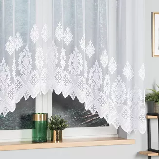 Firanka żakardowa gotowa na żabki LUDMIŁA 300x160 biała