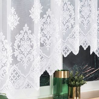 Firanka żakardowa gotowa na żabki LUDMIŁA 300x160 biała