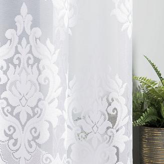 Firanka żakardowa gotowa na żabki LUDMIŁA 300x160 biała