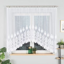 Firanka żakardowa gotowa na żabki LUDMIŁA 300x160 biała