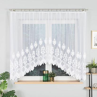 Firanka żakardowa gotowa na żabki LUDMIŁA 300x160 biała