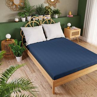 Prześcieradło jersey z gumką 160x200 DREAMY PREMIUM granatowe