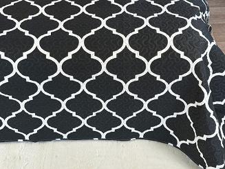 Narzuta dekoracyjna z poszewkami TAVIRA 220x240 dwustronna czarna biała koniczyna maroko