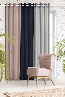 Błękitna Zasłona Gotowa Do Salonu Na Taśmie 140x300 VIVA