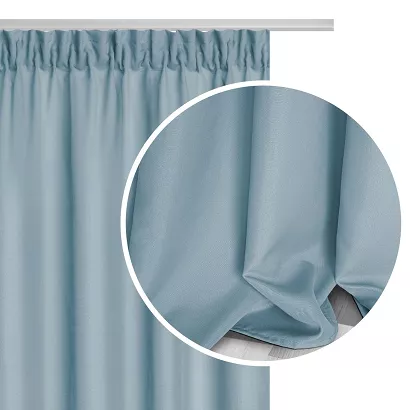 Zasłona gotowa na taśmie VIVA 140x300 półzaciemniająca błękitna