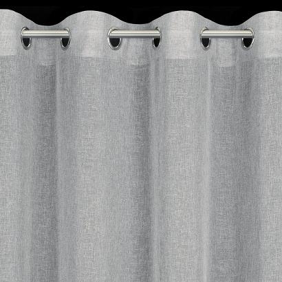 Zasłona gotowa na przelotkach ANGELICA 140x250 Eurofirany srebrna o strukturze deszczyku