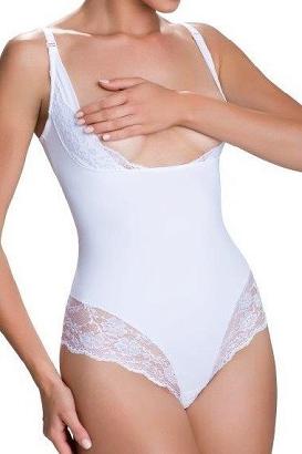 Body damskie modelujące z koronką Vanilia Eldar białe