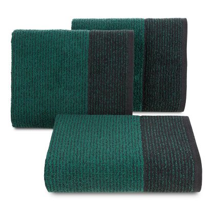 Ręcznik bawełniany LEON 70x140 Eurofirany czarny+turkusowy