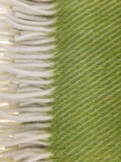 Koc wełniany z frędzlami MAGDA 160x200 diagonalny pistacjowy