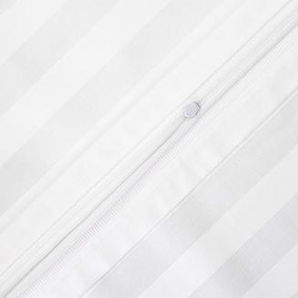 Poszewka satyna bambusowo-bawełniana STRIPE WHITE 70x80 Darymex jednokolorowa biała z listwą