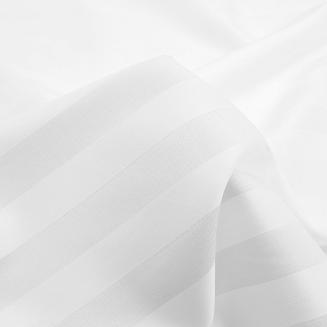 Poszewka satyna bambusowo-bawełniana STRIPE WHITE 70x80 Darymex jednokolorowa biała z listwą