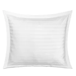 Poszewka satyna bambusowo-bawełniana STRIPE WHITE 70x80 Darymex jednokolorowa biała z listwą