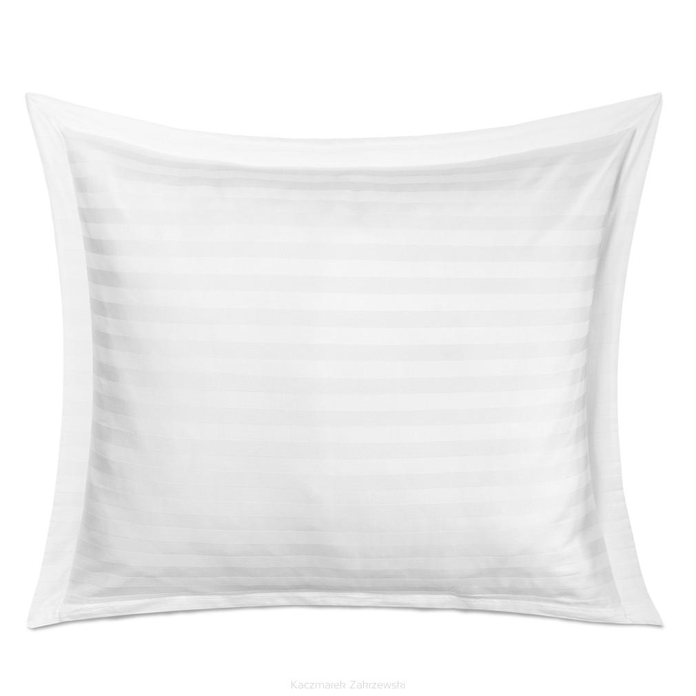 Poszewka satyna bambusowo-bawełniana STRIPE WHITE 70x80 Darymex jednokolorowa biała z listwą