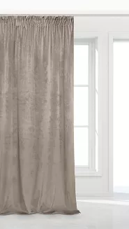 Ciemny Beż Zasłona Welurowa Na Taśmie 140x270 Velvet Soft