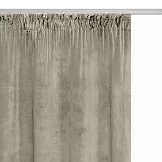 Ciemny Beż Zasłona Welurowa Na Taśmie 140x270 Velvet Soft