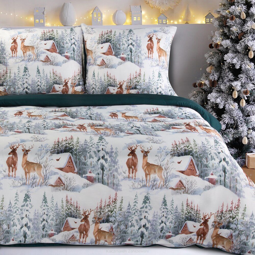 Komplet pościeli świąteczny POS 220x200 Eurofirany biały