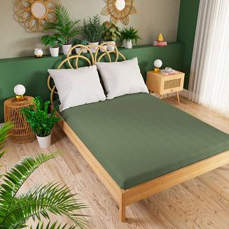 Prześcieradło jersey z gumką 160x200 DREAMY PREMIUM szarozielone