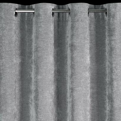 Zasłona gotowa na przelotkach NILO 140x250 Eurofirany szara o szenilowej strukturze