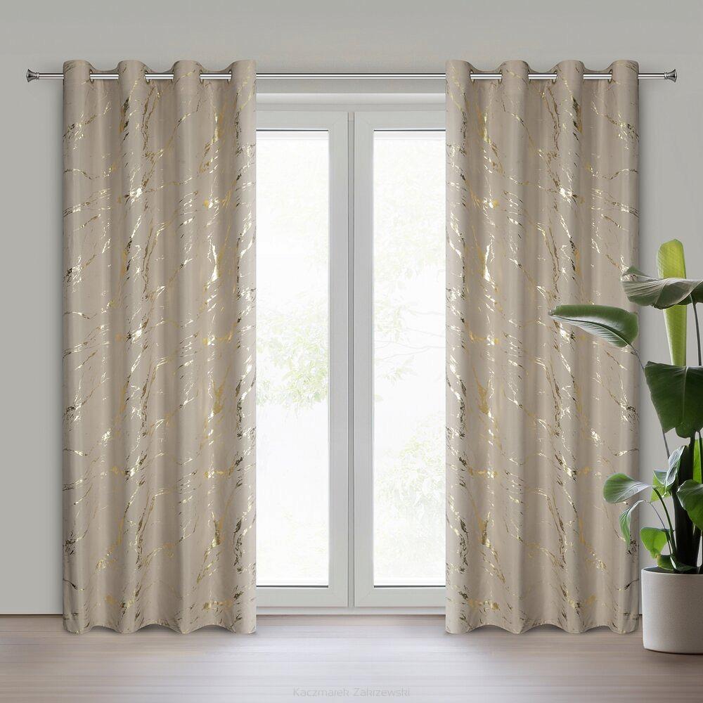 Zasłona gotowa na przelotkach LANI 140x250 Eurofirany beżowy