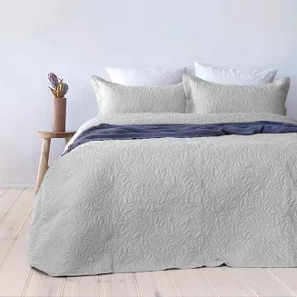 Poszewka dekoracyjna BONA 45x45 pikowana srebrna kwiaty