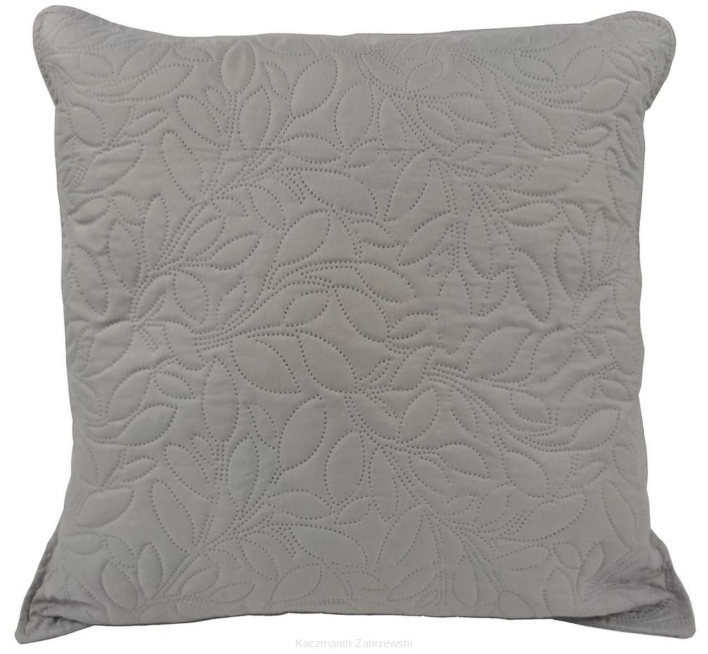 Poszewka dekoracyjna BONA 45x45 pikowana srebrna kwiaty
