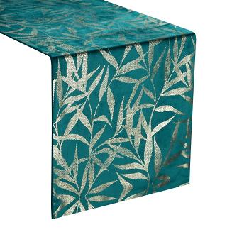 Obrus dekoracyjny BLINK 35x180 Eurofirany ciemnoturkusowy