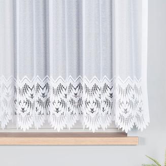 Firanka żakardowa gotowa na prosto na żabki FELICJA 300x160 biała