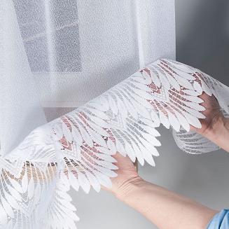 Firanka żakardowa gotowa na prosto na żabki FELICJA 300x160 biała