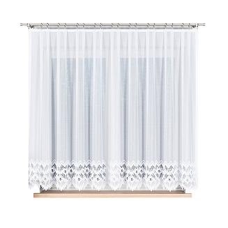 Firanka żakardowa gotowa na prosto na żabki FELICJA 300x160 biała