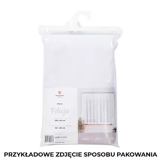 Firanka żakardowa gotowa na prosto na żabki FELICJA 300x160 biała