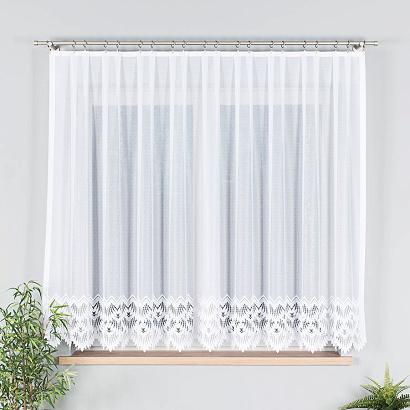 Firanka żakardowa gotowa na prosto na żabki FELICJA-1 300x160 biała