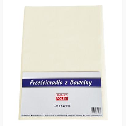 Prześcieradło bawełniane bez gumki 180x200 noris ecru