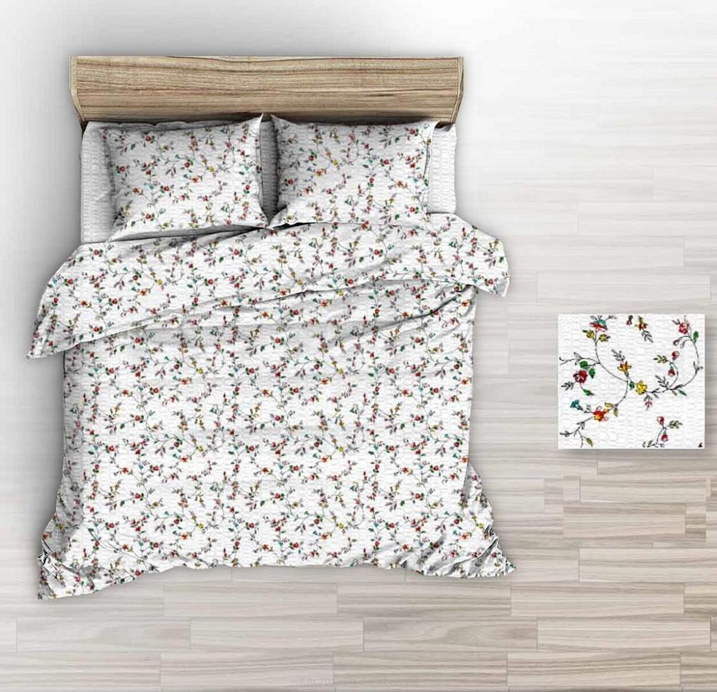 Pościel z kory 200x220 biała kolorowe gałązki