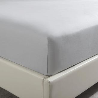 Prześcieradło satyna bawełniana z gumką 200x220 SIN szare