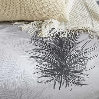 Szara Pościel w Pióra Satyna Bawełniana 220x200 Y017