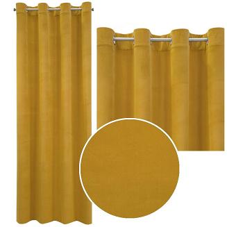 Zasłona gotowa na przelotkach MILO 140x250 Eurofirany musztardowa
