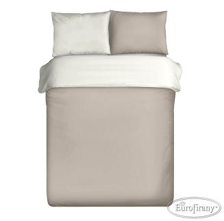 Pościel satynowa 220x200 NOVA Eurofirany beż + krem na białym tle