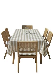 Obrus ogrodowy wodoodporny plamoodporny STRIPES 140x180 beżowy pasy