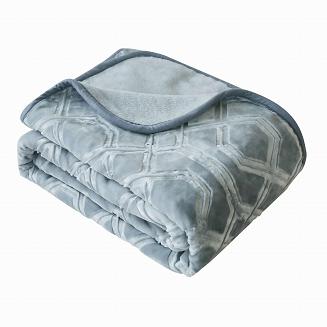 Koc akrylowy na fotel tłoczony VITO 80x160 geometryczny wzór szary