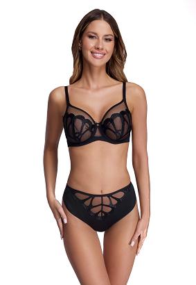 Biustonosz z haftem Soft AV 2187 miękki czarny